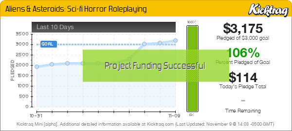 Aliens & Asteroids: Sci-fi Horror Roleplaying - Kicktraq Mini