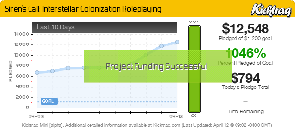 Siren’s Call: Interstellar Colonization Roleplaying - Kicktraq Mini