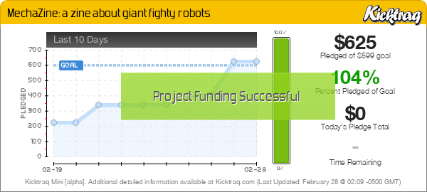 MechaZine: a zine about giant fighty robots - Kicktraq Mini