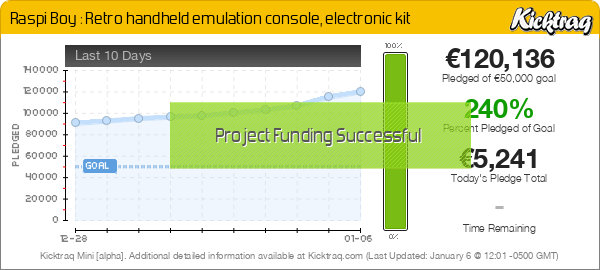 Raspi Boy : Retro handheld emulation console, electronic kit -- Kicktraq Mini