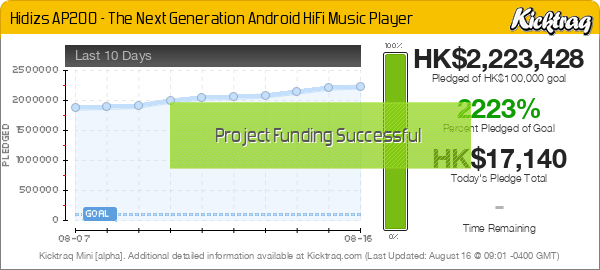 Hidizs AP200 - The Next Generation Android HiFi Music Player -- Kicktraq Mini