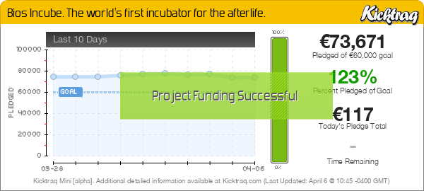 Bios Incube. The world's first incubator for the afterlife. -- Kicktraq Mini