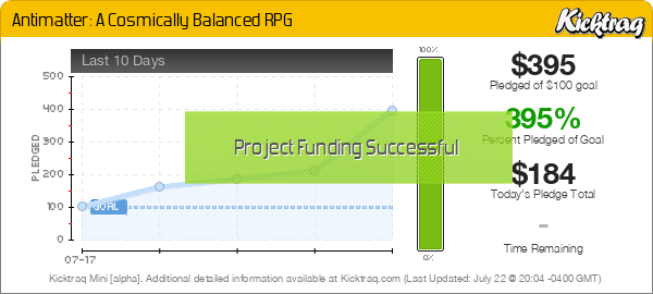 Antimatter: A Cosmically Balanced RPG -- Kicktraq Mini