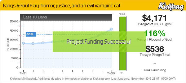 Fangs & Foul Play: horror, justice, and an evil vampiric cat -- Kicktraq Mini