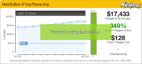 Hold Button: A Tiny Phone Grip -- Kicktraq Mini