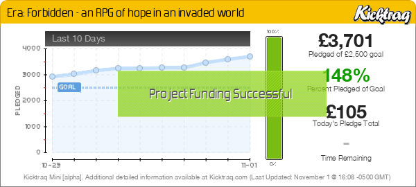 Era: Forbidden - an RPG of hope in an invaded world -- Kicktraq Mini