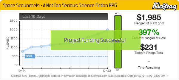 Space Scoundrels - A Not Too Serious Science Fiction RPG -- Kicktraq Mini