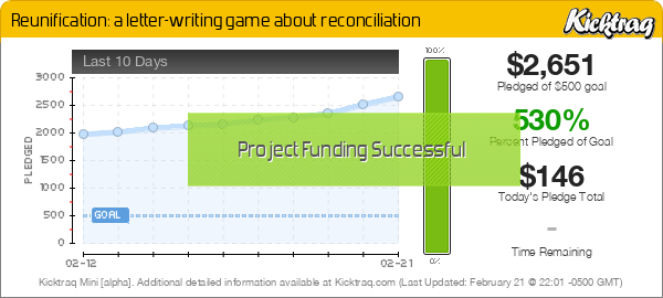 Reunification: a letter-writing game about reconciliation -- Kicktraq Mini